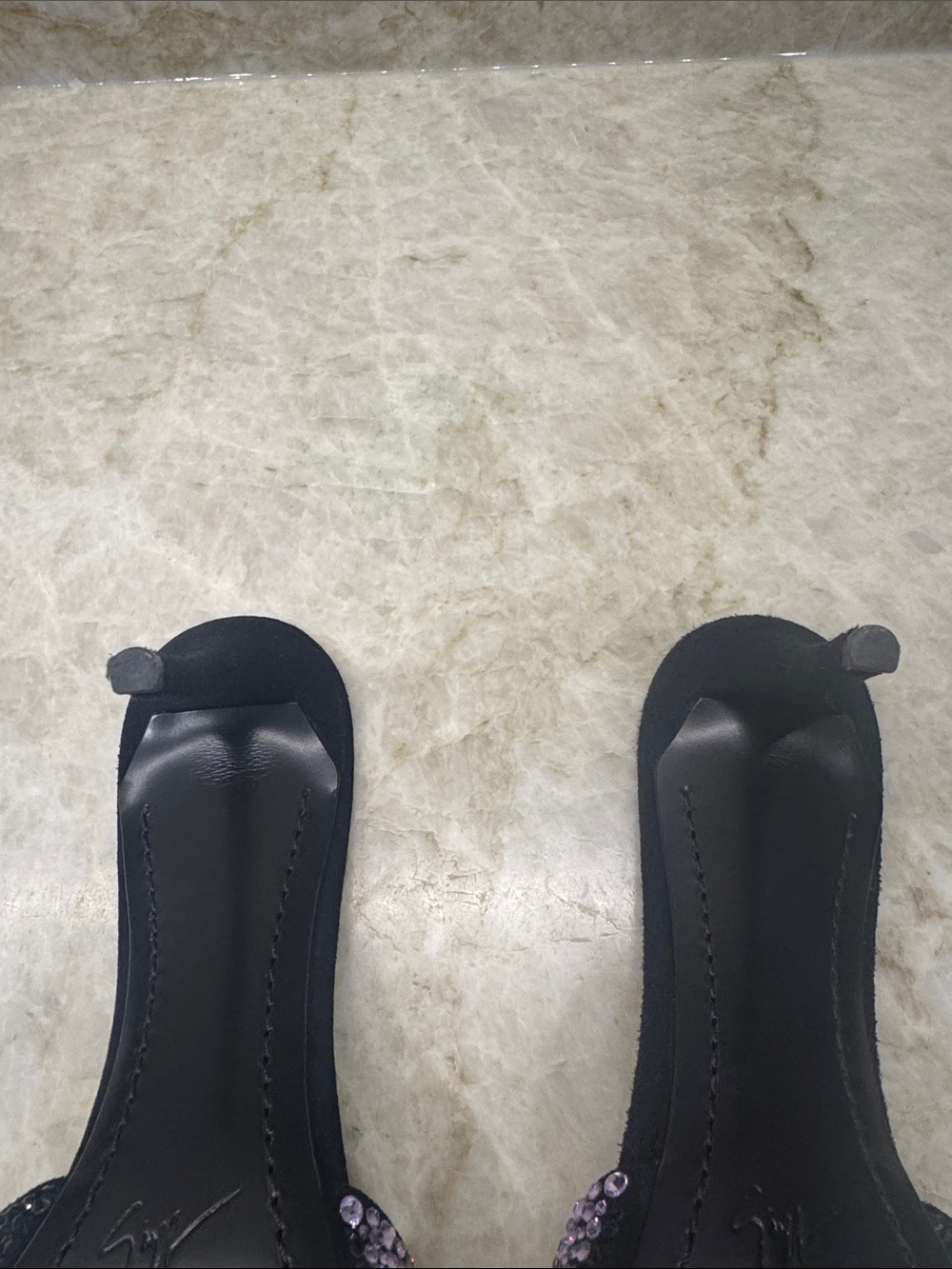 Giuseppe Zanotti Black Beaded Multicolor Crystal Mules - Picture 8 of 9